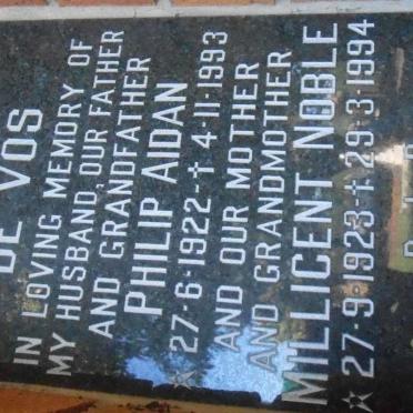 VOS Philip Aidan, de 1922-1993 &amp; Millicent Noble 1923-1994