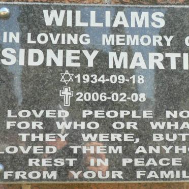 WILLIAMS Sidney Martin 1934-2006