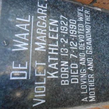 WAAL Violet Margaret Kathleen, de 1927-1990