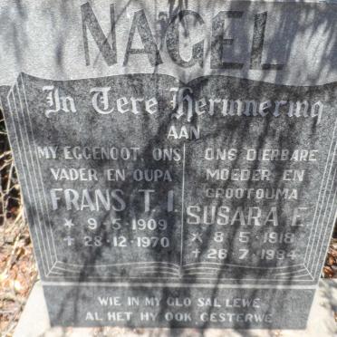 NAGEL Frans T.I. 1909-1970 &amp; Susara E. 1918-1984