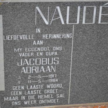 NAUDÉ Jacobus Adriaan 1917-1984