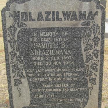 NDLAZILWANA Samuel B. 1897-1954