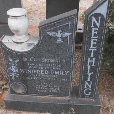 NEETHLING Winifred Emily nee VAN NIEKERK 1920-1985