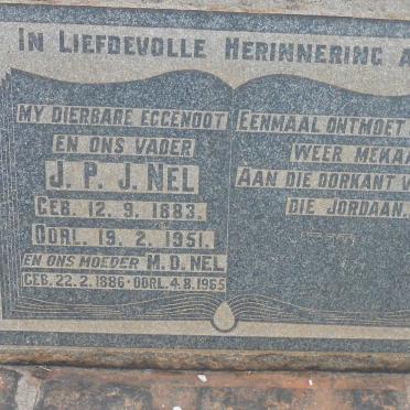 NEL J.P.J. 1883-1951 &amp; M.D. 1886-1965