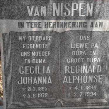 NISPEN Reginald Alphonse, van 1896-1994 &amp; Cecilia Johanna 1895-1972