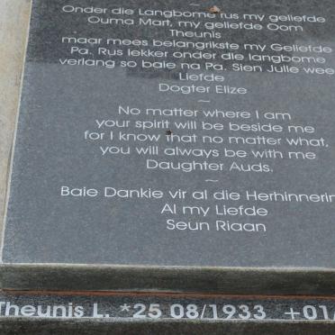 NIEKERK Martie C., van 1910-1986 :: VAN NIEKERK Adriaan B. 1940-2015 :: VAN NIEKERK Theunis L. 1933-2004