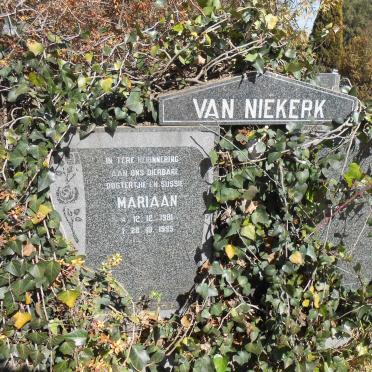 NIEKERK Mariaan, van 1981-1995