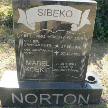 NORTON Mabel Sibeko 1950-1995