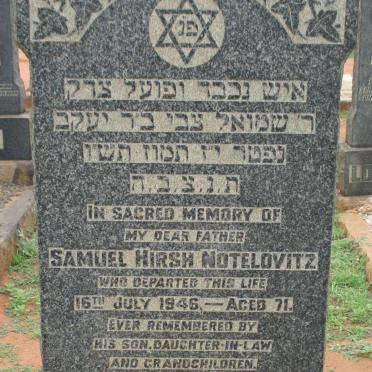 NOTELOVITZ Samuel Hirsch -1946