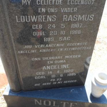 NOLTE Louwrens Rasmus 1907-1968 &amp; Anneline 1920-1985