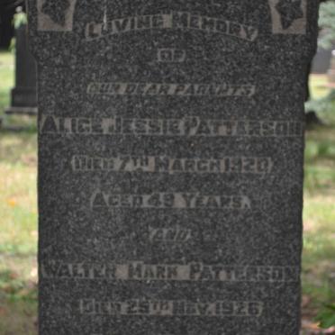 PATTERSON Walter Mark -1926 &amp; Alice Jessie -1920