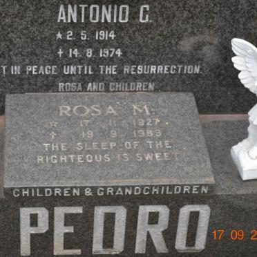 PEDRO Antonio G. 1914-1974 &amp; Rosa M. 1927-1989
