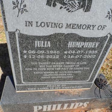 PHILLIPS Humphrey 1935-2002 &amp; Julia 1946-2012