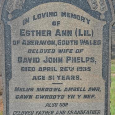 PHELPS David John -1959 &amp; Esther Ann -1935