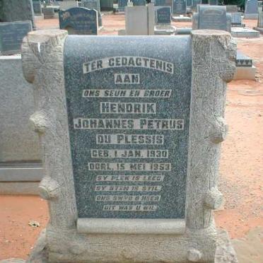 PLESSIS Hendrik Johannes Petrus, du 1930-1953