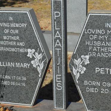 PLAATJIES Peter 1934-1997 &amp; Lillian Mary 1934-2016