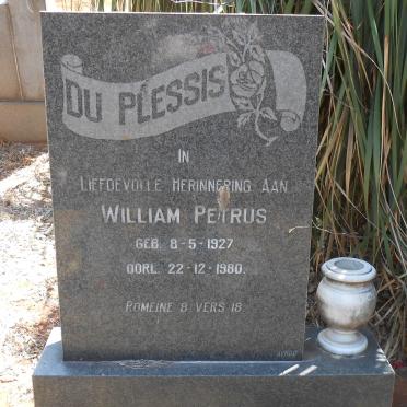 PLESSIS William Petrus, du 1927-1980