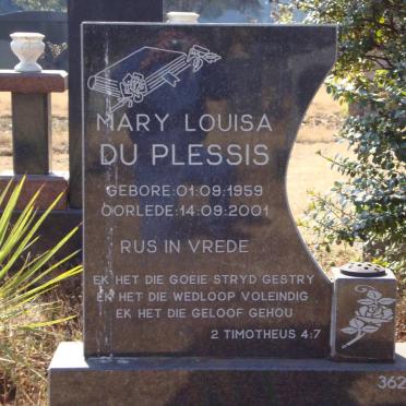 PLESSIS Mary Louisa, du 1959-2001