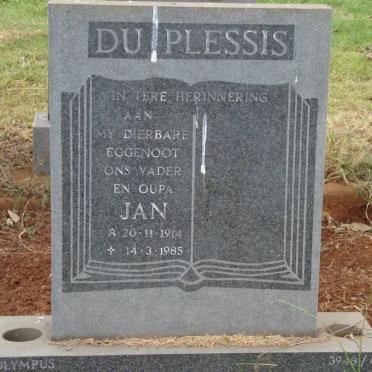 PLESSIS Jan, du 1914-1985