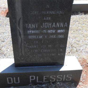 PLESSIS Johanna, du 1899-1981