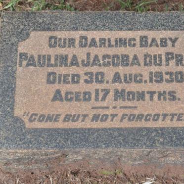 PREEZ Paulina Jacoba, du -1930