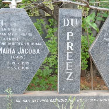 PREEZ Faantjie, du 1915-1984 &amp; Maria Jacoba 1919-1981
