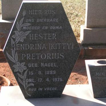 PRETORIUS Hester Hendrina nee NAGEL 1889-1975