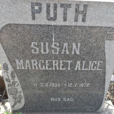 PUTH Susan Margeret Alice 1954-1972