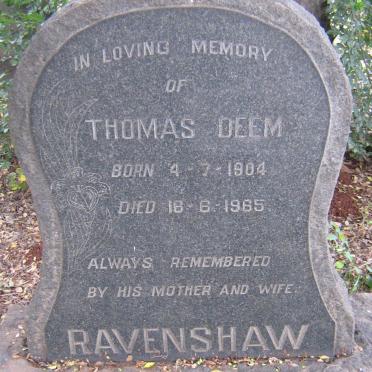 RAVENSHAW Thomas Deem 1904-1965