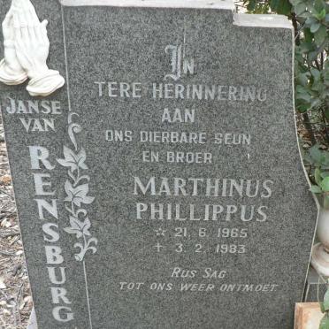 RENSBURG Marthinus Phillippus, Janse van 1965-1983