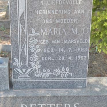 RETTERS Maria M.C. nee VAN JAARSVELD 1893-1963