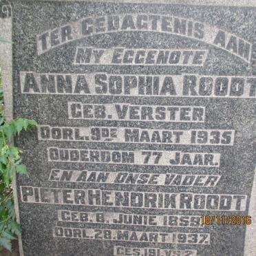 ROODT Pieter Hendrik 1859-1937 &amp; Anna Sophia VERSTER -1935