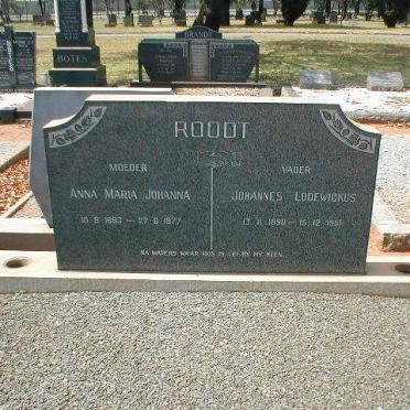 ROODT Johannes Lodewickus 1890-1951 &amp;  Anna Maria Johanna 1893-1977