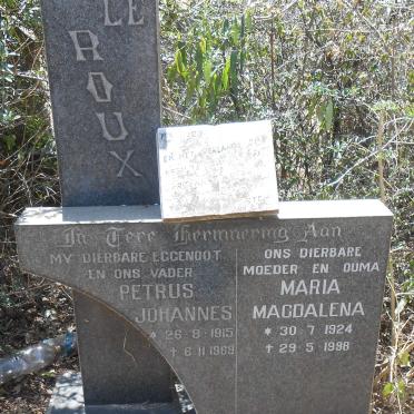 ROUX Petrus Johannes, le 1915-1969 &amp; Maria Magdalena 1924-1998