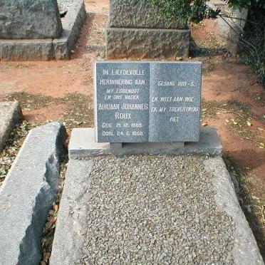 ROUX Adriaan Johannes 1889-1950