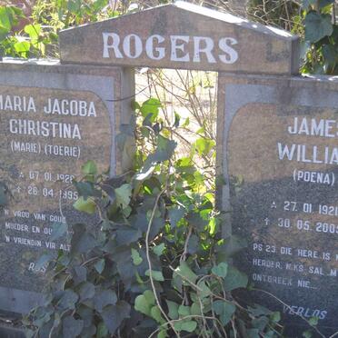 ROGERS James William 1921-2005 &amp; Maria Jacoba Christina 1926-1995