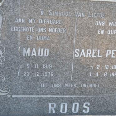 ROOS Sarel Petrus 1914-1999 &amp; Maud 1919-1976