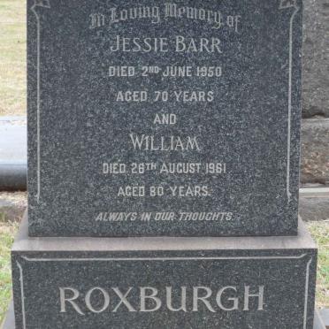 ROXBURGH William -1961 &amp; Jessie Barr -1950