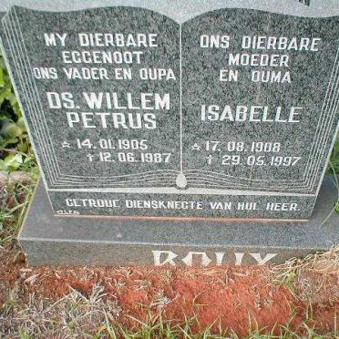 ROUX Willem Petrus 1905-1987 &amp; Isabelle 1908-1997