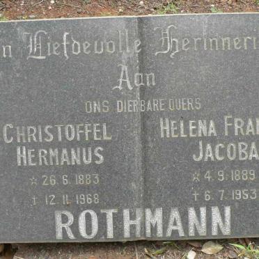 ROTHMANN Christoffel Hermanus 1883-1968 &amp; Helena Fransina Jacoba 1889-1953