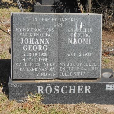 RÖSCHER Johann Georg 1929-1998 &amp; Naomi 1933-