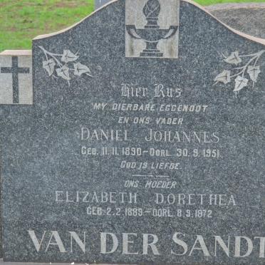 SANDT Daniel Johannes, van der 1890-1951 &amp; Elizabeth Dorethea 1889-1972