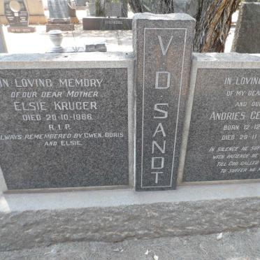 SANDT Andries Gerhardus, van der 1909-1964 &amp; Elsie KRUGER -1966