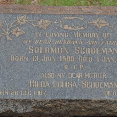 SCHOEMAN Solomon 1900-1948 &amp; Hilda Louisa 1907-1955