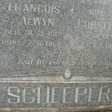 SCHEEPERS Francois Alwyn 1912-1962 &amp; Cornelia A. 1911-1998