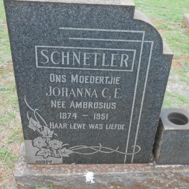 SCHNETLER Johanna C.E. nee AMBROSIUS 1874-1951