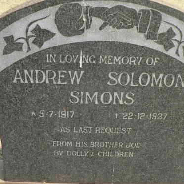 SIMONS Andrew Solomon 1917-1937