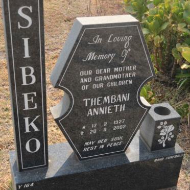 SIBEKO Thembani Annieth 1927-2002