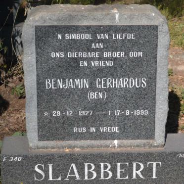 SLABBERT Benjamin Gerhardus 1927-1999