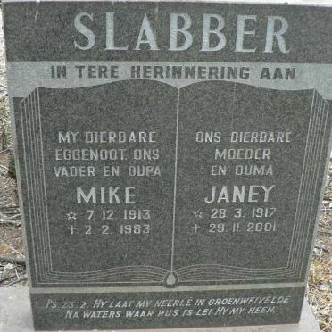 SLABBER Mike 1913-1983 &amp; Janey 1917-2001